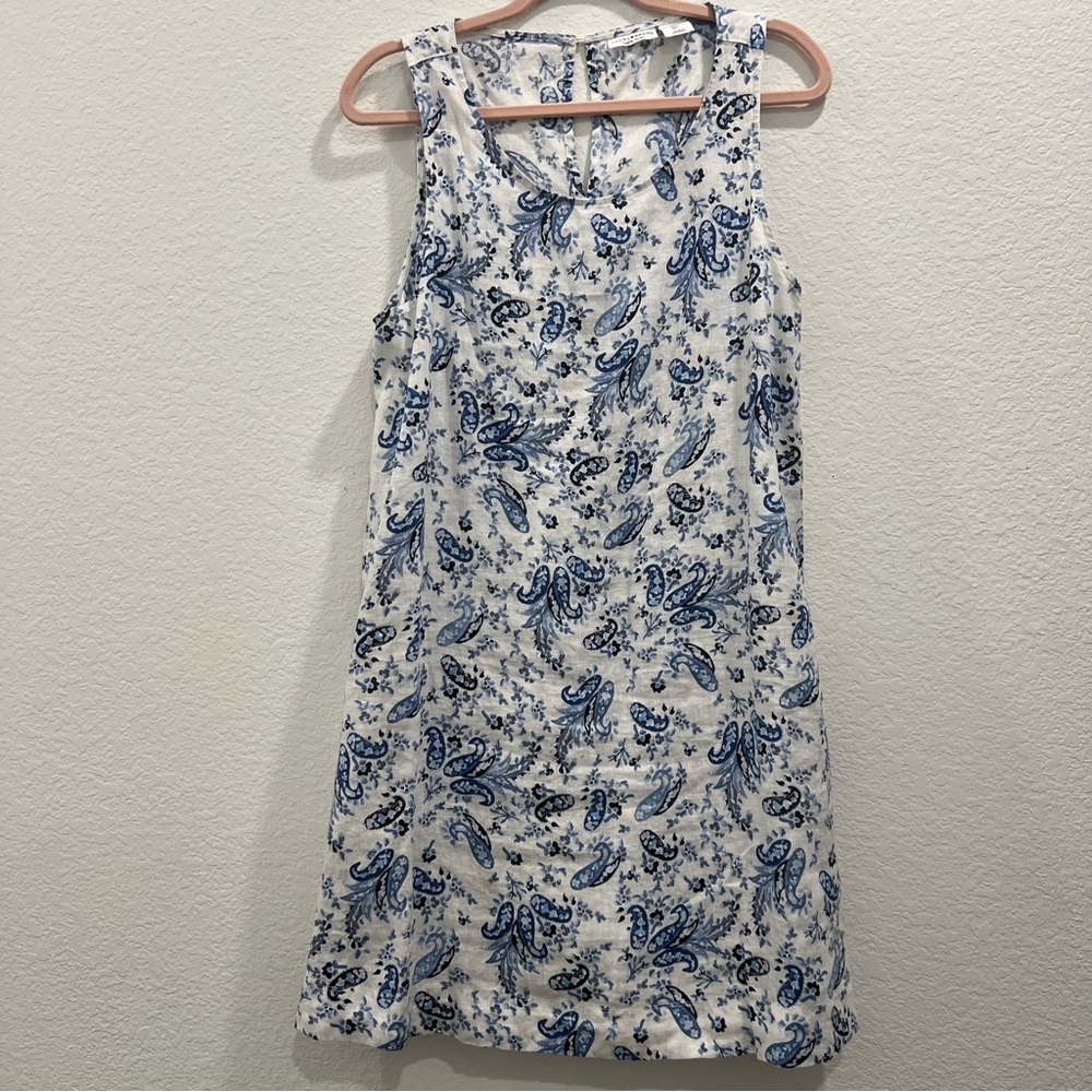 Lucky Brand Blue and White Paisley Mini Dress